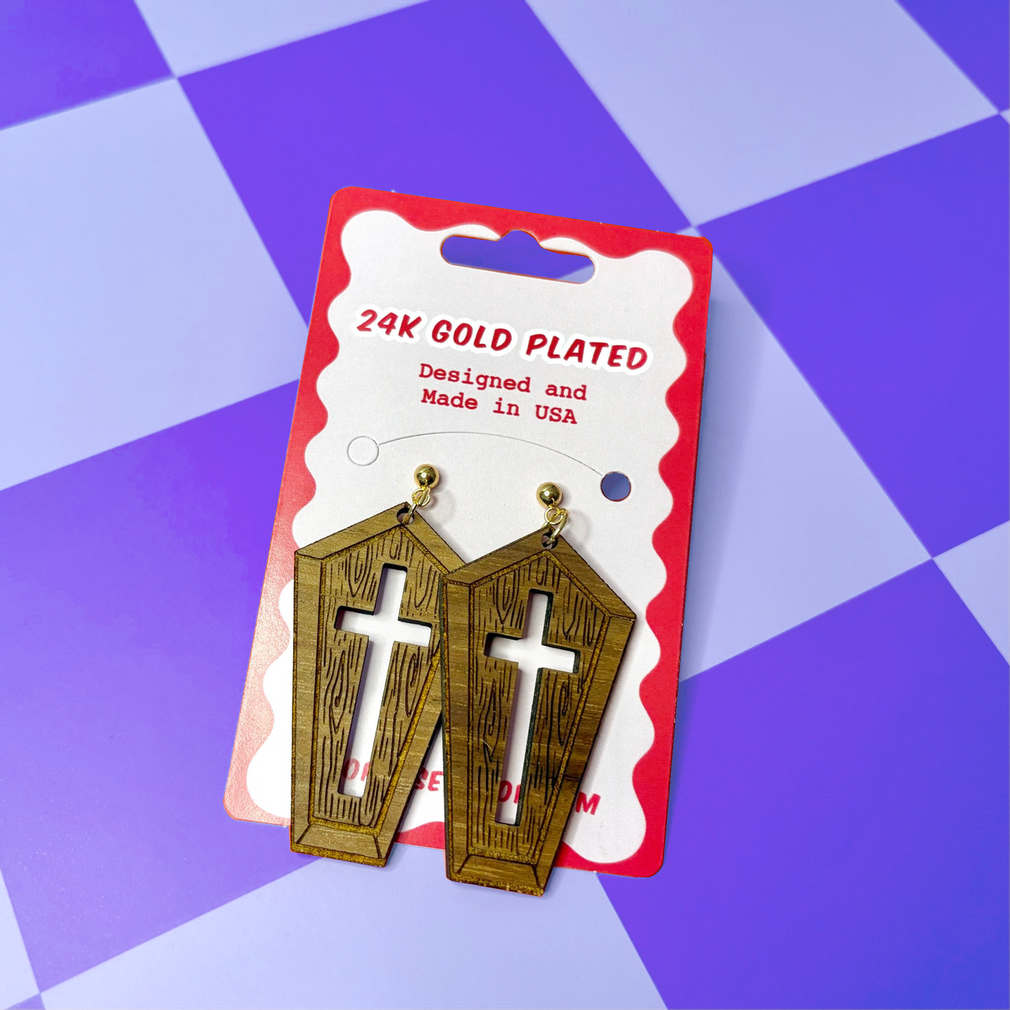 Coffin Cross Earrings