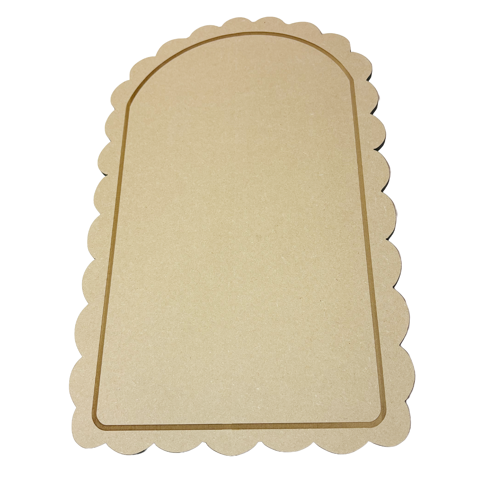 Scaloped Arch Engraved Wood Canvas