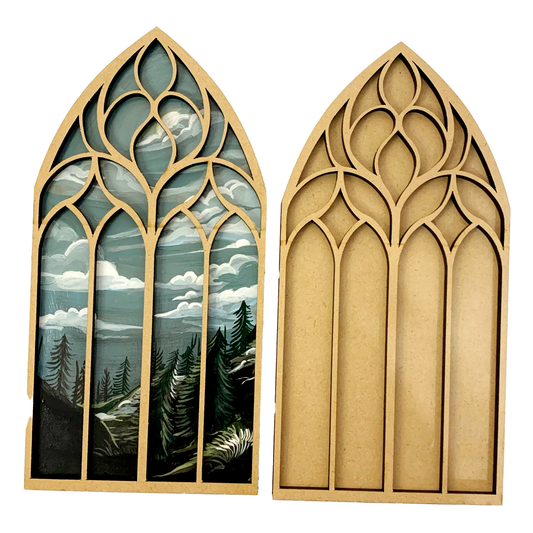 Gothic Arch- 2 panel wood canvas