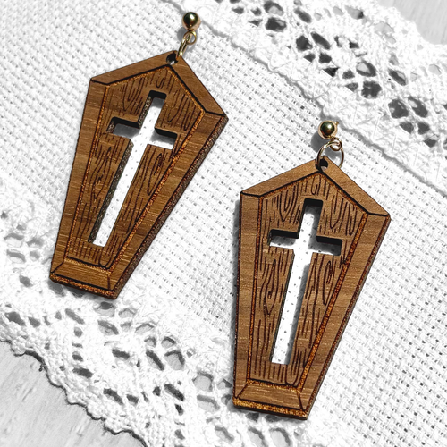 Coffin Cross Earrings