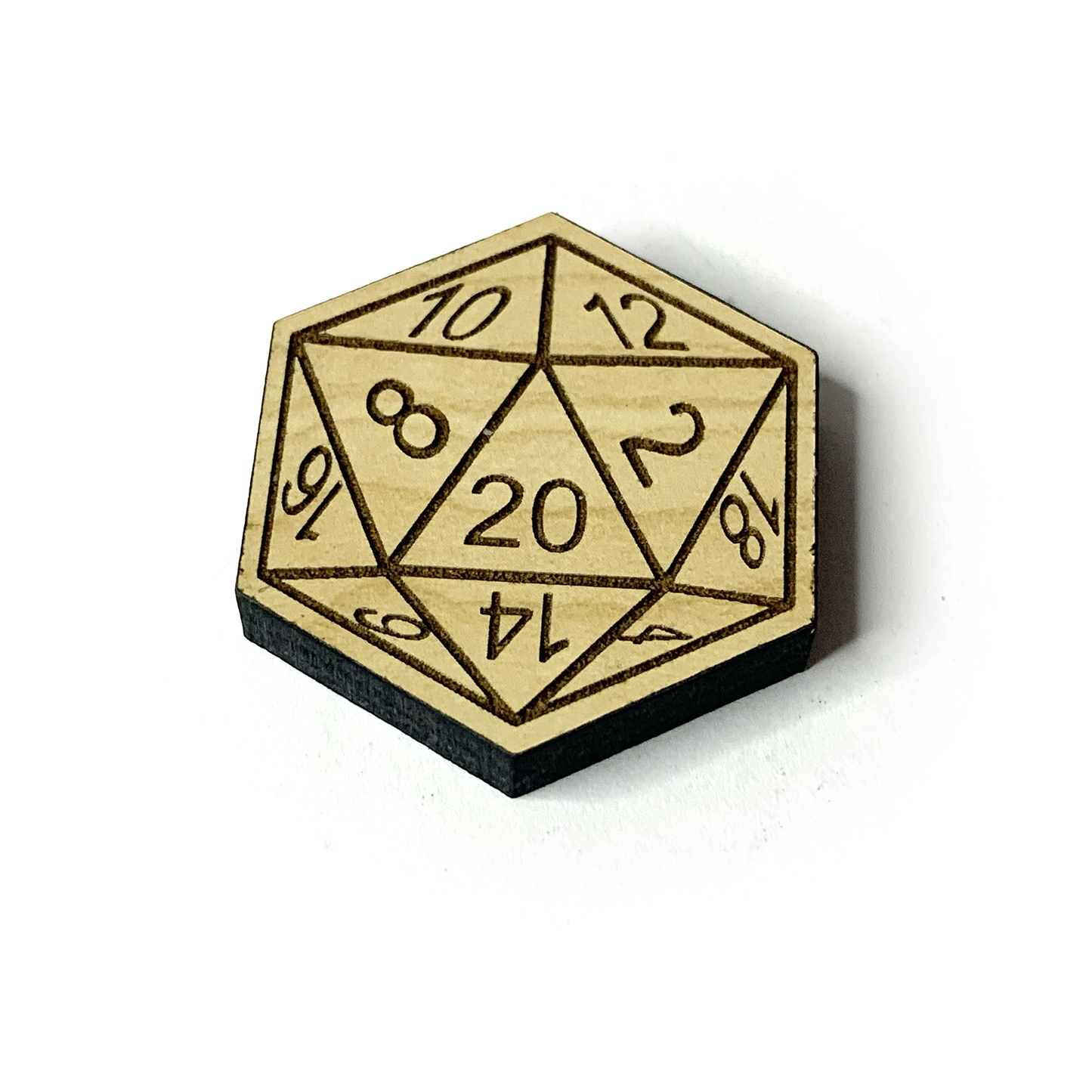 D20 Wood Pin