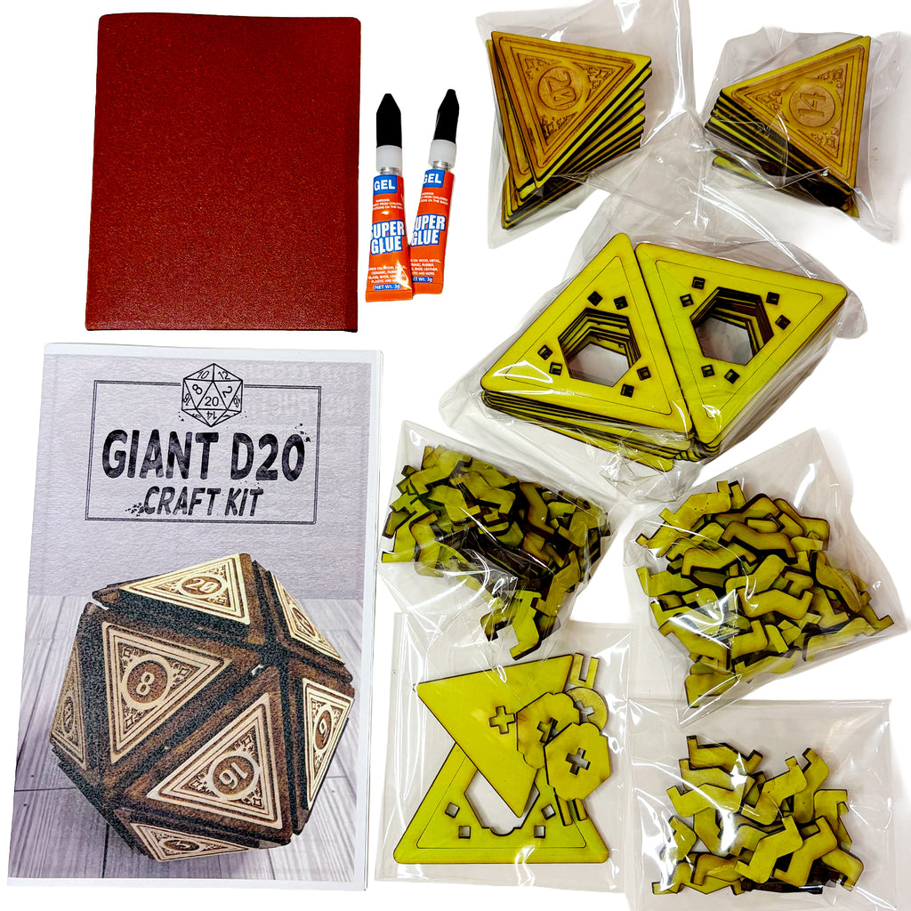 Large Wooden D20 Craft Kit