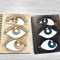 Eye Laser Engraved Wood Sketchbook