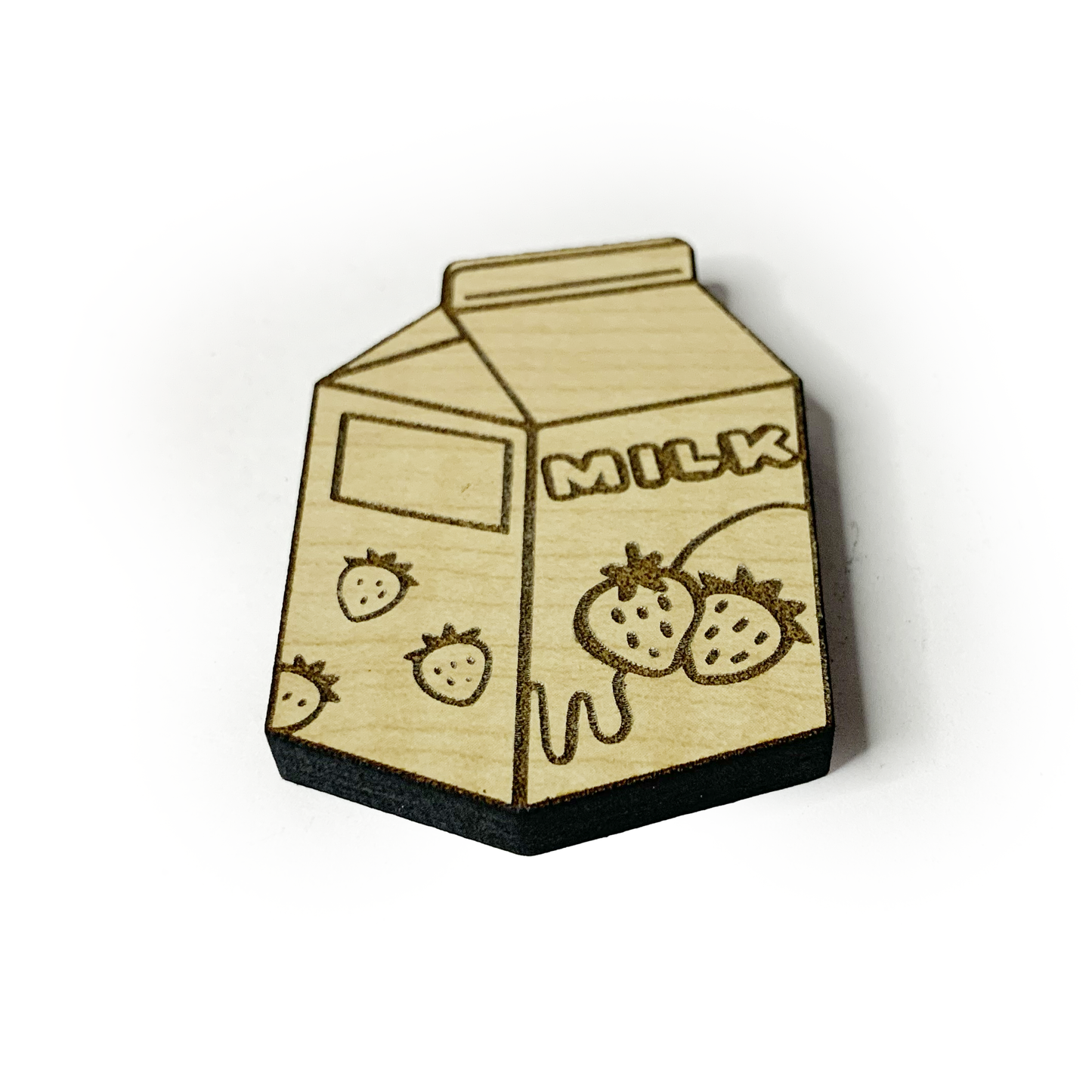 Strawberry Milk Wood Pin