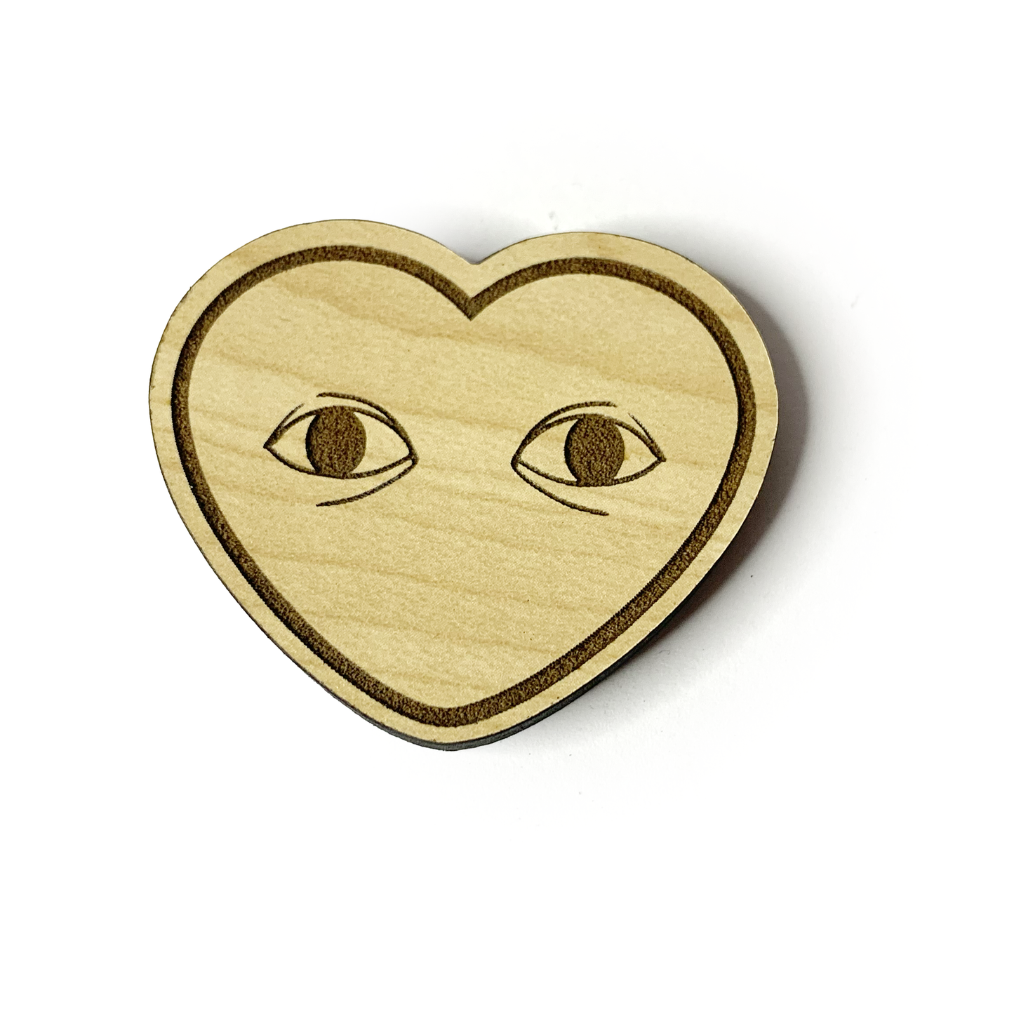 Sad Heart Wood Pin