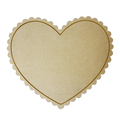 Scaloped Heart Wood Canvas