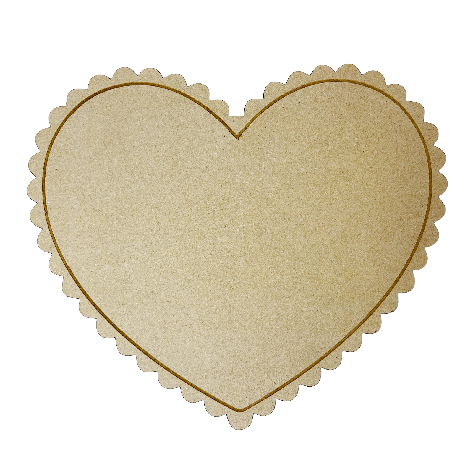 Scaloped Heart Wood Canvas