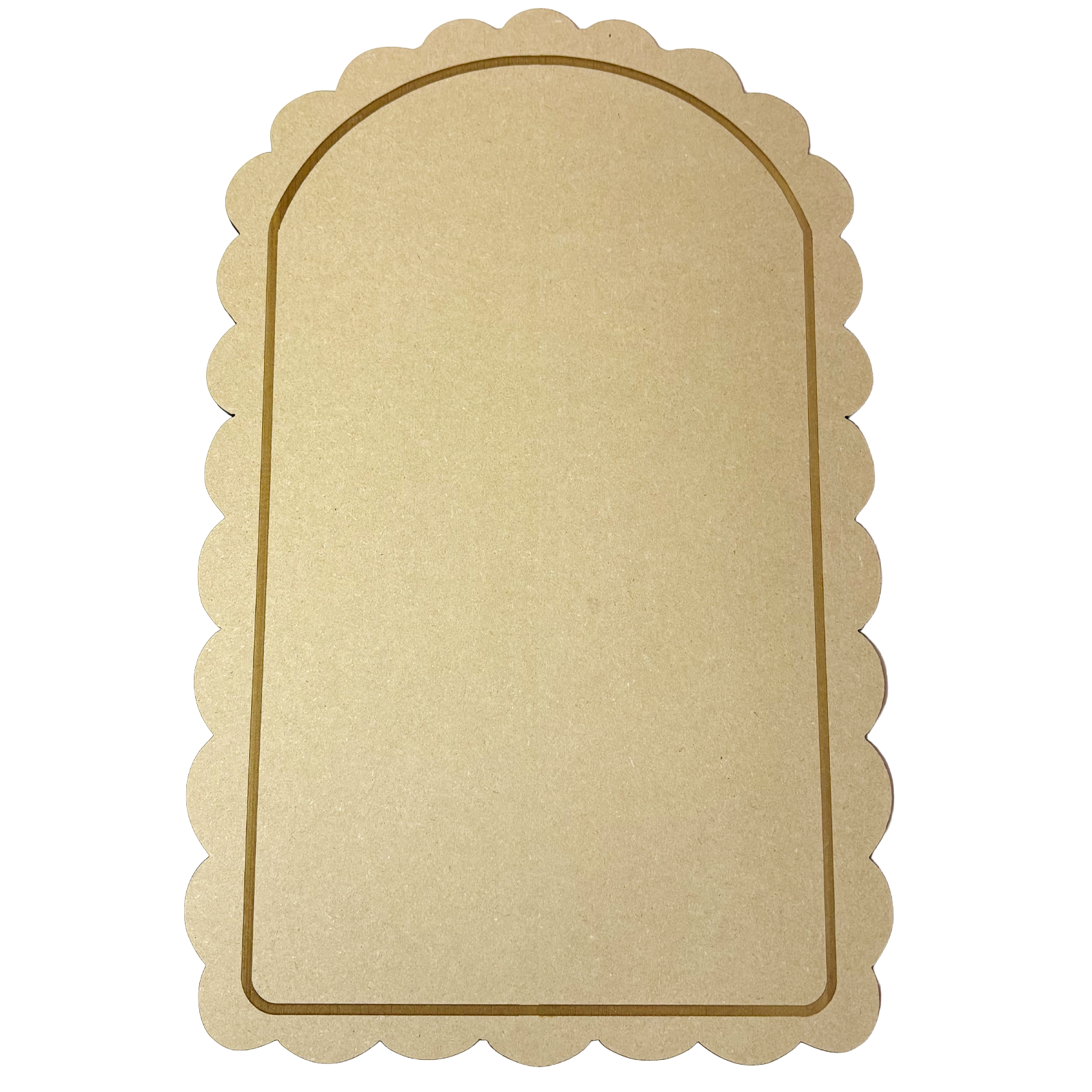 Scaloped Arch Engraved Wood Canvas