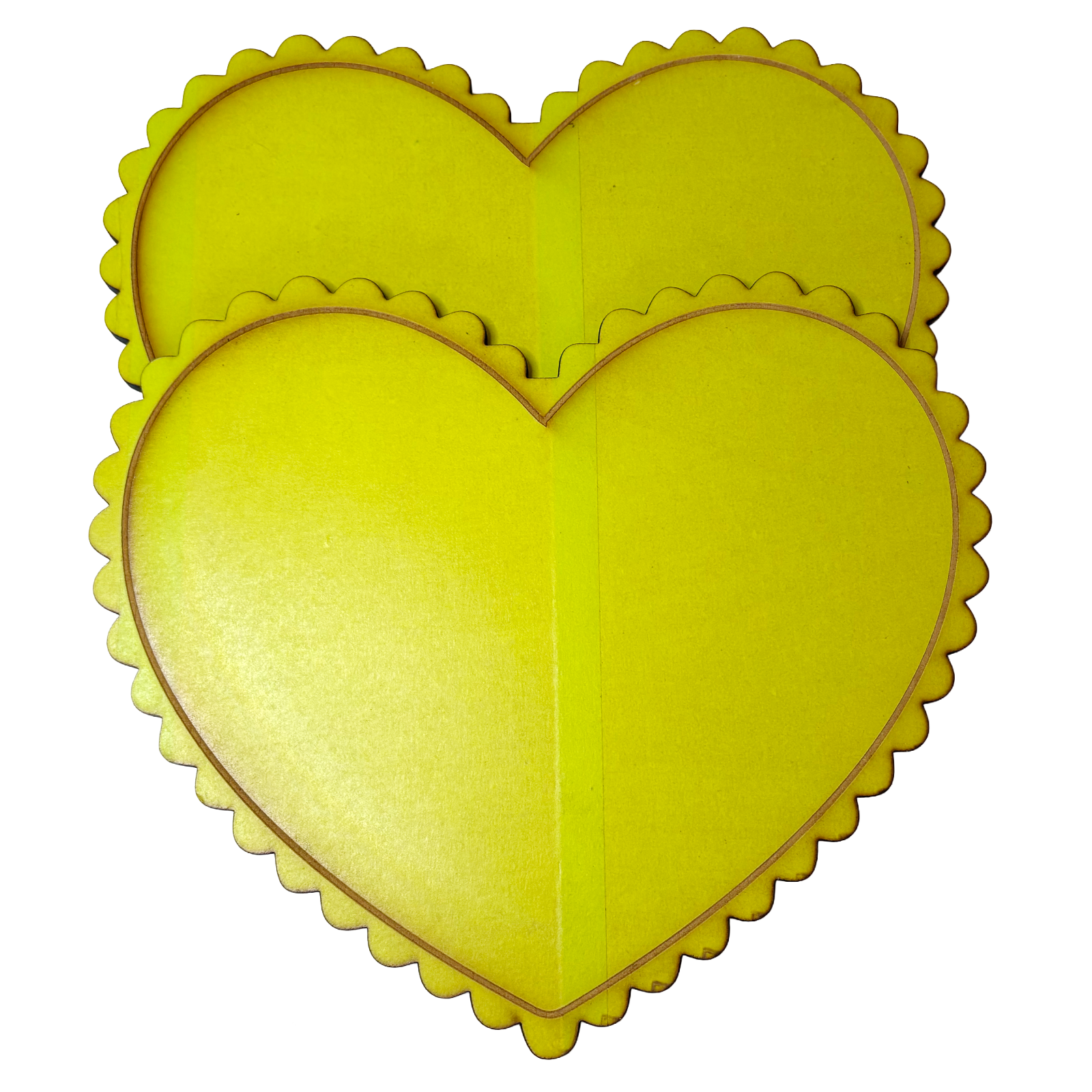 Scaloped Heart Wood Canvas