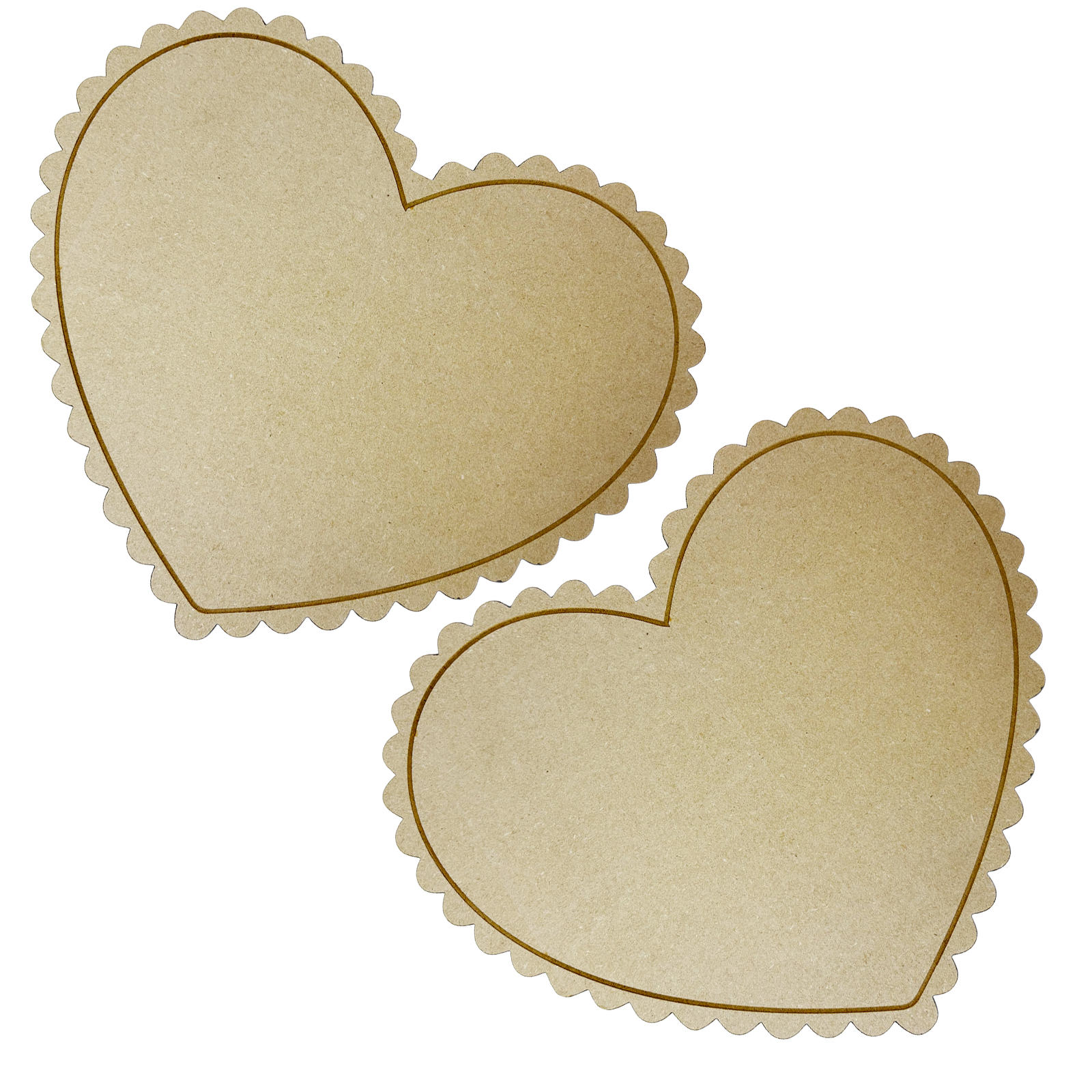 Scaloped Heart Wood Canvas